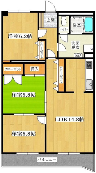 【間取り】 | ヒルズ室見