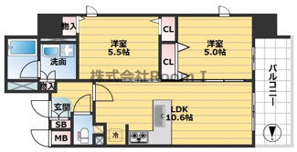 【間取り】 | プレサンス松屋町駅前デュオ