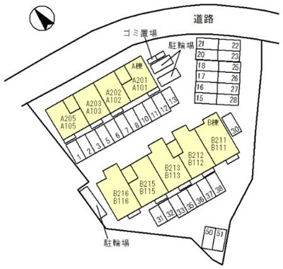 【区画図】 | グランクレージュ有田川　A棟