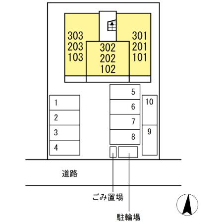 熊本市西区松尾１丁目のアパートの区画図