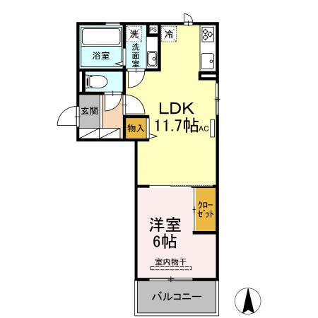 熊本市西区松尾１丁目のアパートの間取り