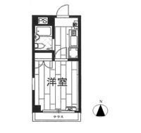 テラス付き１Ｋのお部屋です。