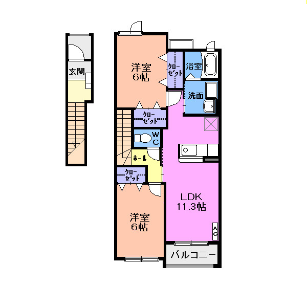フレスクーラＡの間取り|間取図