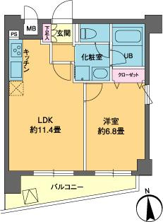 オーキッドレジデンス三ノ輪Ⅱの間取り|日当り良好、生活しやすい間取りです