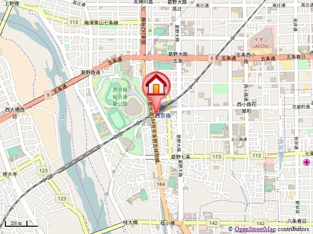 エリーフラッツ西京極の地図