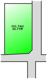 【土地図】 | 市原市古市場　売地　内房線浜野駅 | 30坪の角地です。間口も約25メートル！