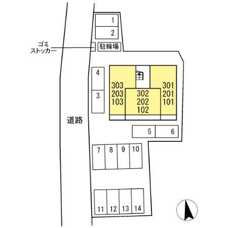 サニーコート十禅寺の区画図