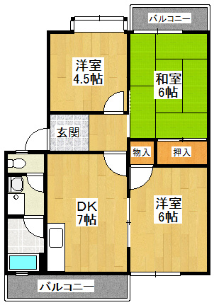 【間取り】 | コーポ都築