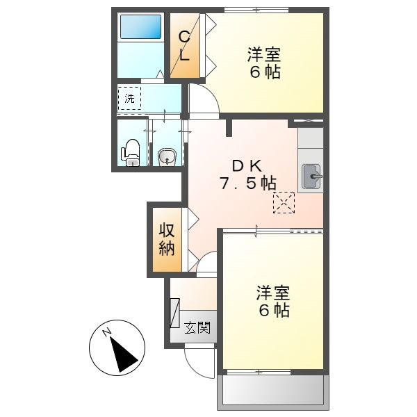 ブランプレジールBの間取り