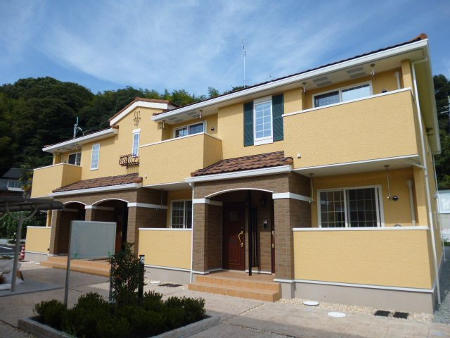 倉敷市新田のアパートの外観