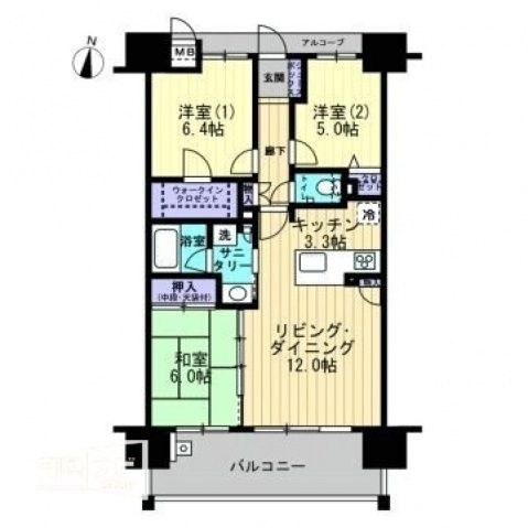 アルファフレシア久留米駅前【キャッシュバック対象物件】の間取り