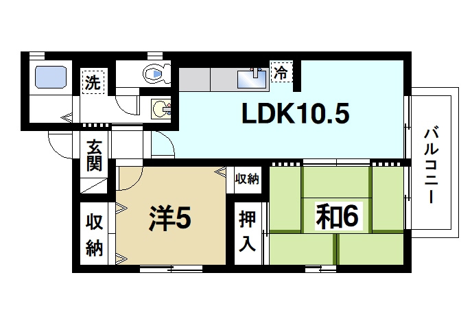 ロイヤルKの間取り|2LDKの間取り