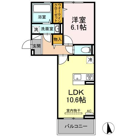 熊本市南区十禅寺２丁目のアパートの間取り
