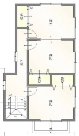 丸山町土地の参考プラン|プラン例（2階）です。