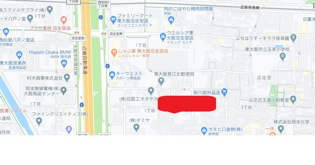 フローライト若江北の地図