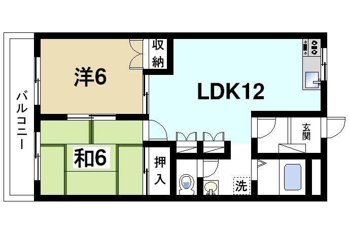 ボヌール西大寺Bの間取り|ゆったりとした広さのリビングで家族団らんが楽しめます