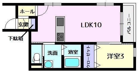 ドルチェ・ヴィータ柳川　Aの間取り