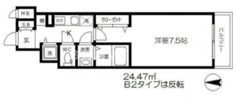 エスリード谷町四丁目 BRAVI不動産の間取り