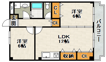インペリアル中田の間取り