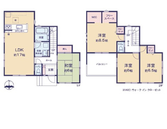 【間取り】 | 高崎市下中居町４期　新築戸建　Ricca　1号棟（全2棟）