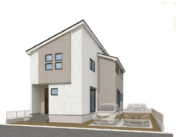 【外観パース】 | 高崎市下中居町４期　新築戸建　Ricca　２号棟（全2棟）