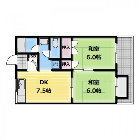 【間取り】 | アイケイハイツ高井田A棟