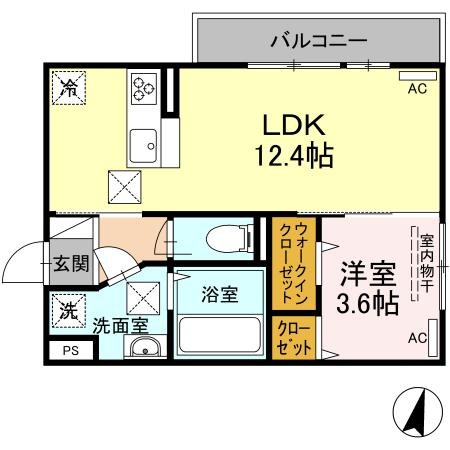 熊本市東区長嶺東８丁目のアパートの間取り