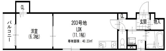 クリエオーレ大今里Ⅱの間取り