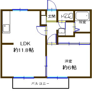 【間取り】 | ハイツドミール | 南西向き