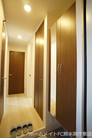 熊本市中央区渡鹿６丁目のアパートの玄関