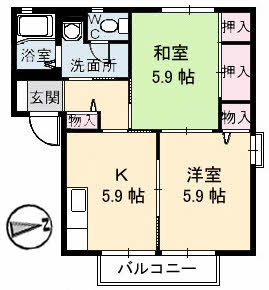 シーサイドオクダ　A棟の間取り