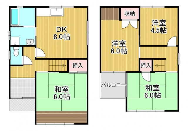 木戸3丁目貸家の間取り