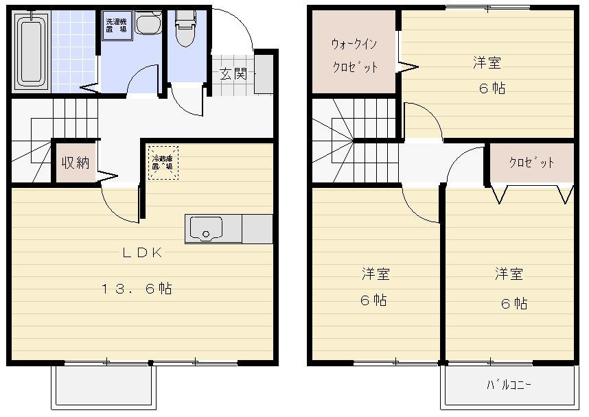 エムズファミリーの間取り|反転
