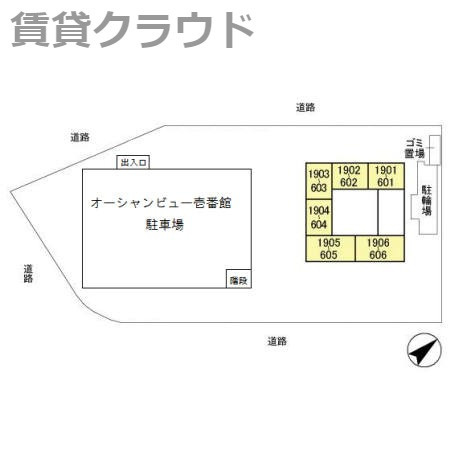 オーシャンビュー壱番館の区画図