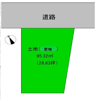 加古郡播磨町北本荘　土地の土地図|28.83坪です。