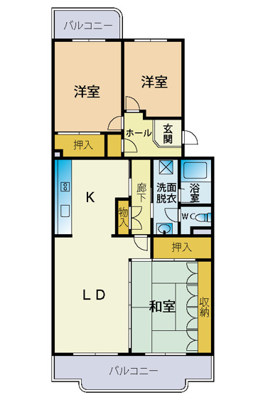 【間取り】 | サンコーポ新橋 中古マンション EM03954 | 御殿場市新橋　間取り