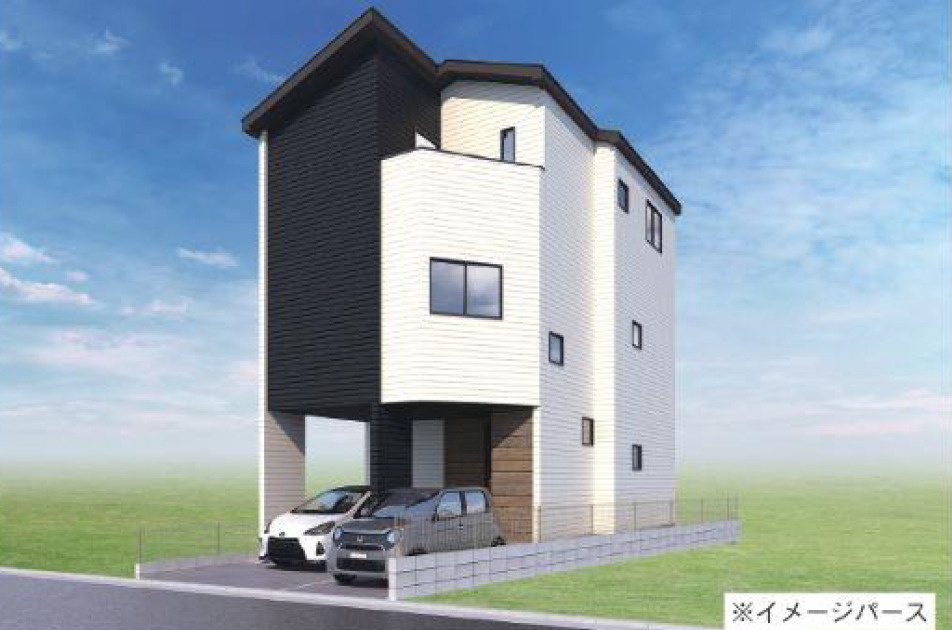 瑞穂区甲山町1期 全1棟 1号棟＜仲介手数料無料＞瑞穂小・津賀田中　新築一戸建ての外観パース|外観パースです