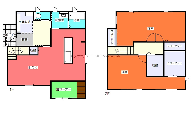 【No.5400】立川町7丁目中古住宅/2LDKS/岩倉小徒歩6分の間取り