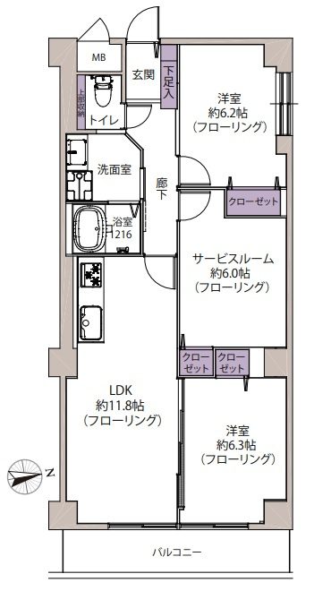 豊中市・ペット飼育可能！2SLDK・ライオンズマンション第8緑地公園の画像
