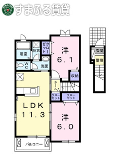【間取り】 | サンリット横井A　蒲郡市竹谷町
