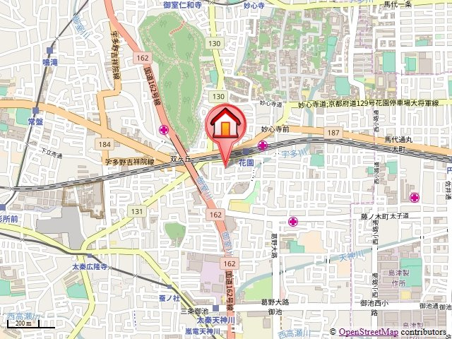 ベルハイツ花園の地図
