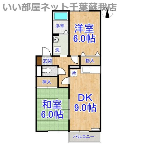 クレールシャンブル　Bの間取り|ひと味違う？不動産屋のイメージを変えたい！『いい部屋ネット千葉蘇我店』へ是非お越しください♪