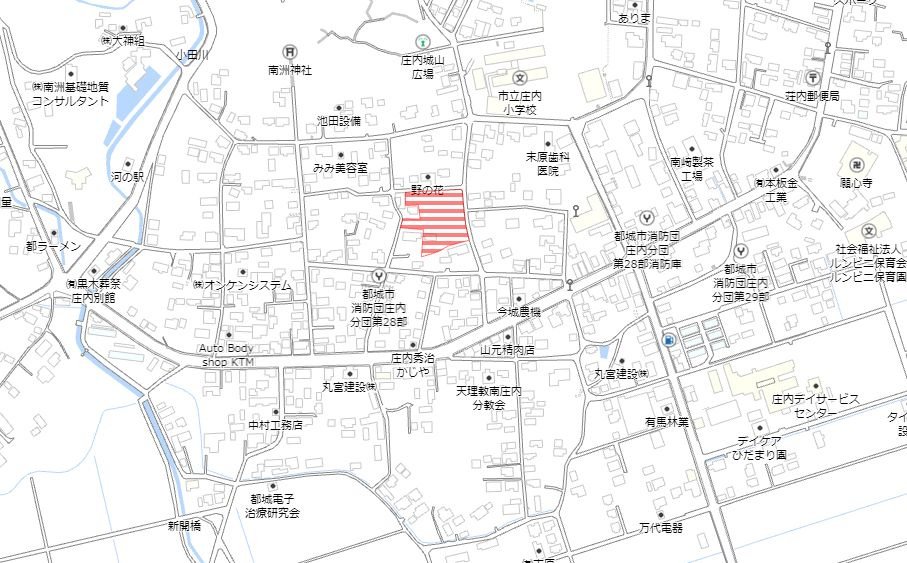都城市庄内町の売地の土地図