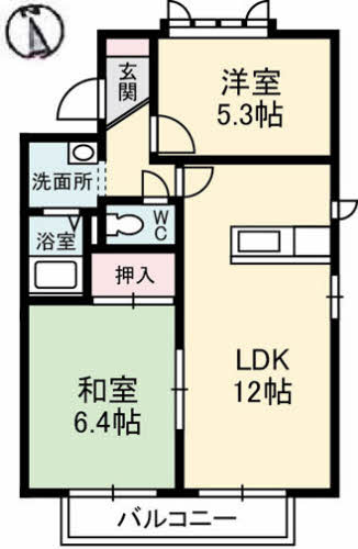 【間取り】 | サニーズ福庭Ⅱ　B棟