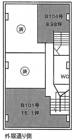 中央区銀座６丁目の店舗一部の間取り