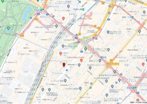 中央区銀座６丁目の店舗一部の地図
