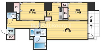 【間取り】 | ジャスパ御堂筋本町
