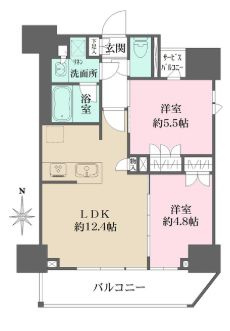 台東区元浅草２丁目の賃貸マンションの間取り