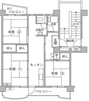 【間取り】 | UR取手戸頭（3K_3B9）