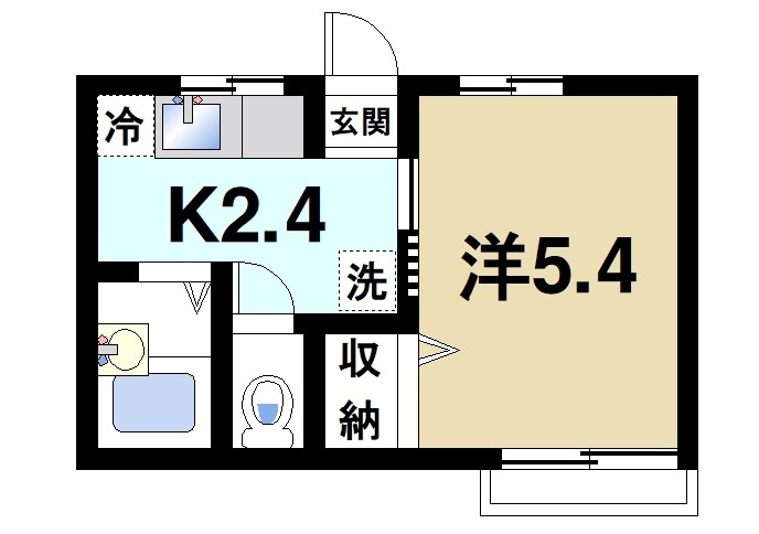 チェルヴォ（南新町）の間取り|お一人暮らしにピッタリの1Ｋのお部屋です。